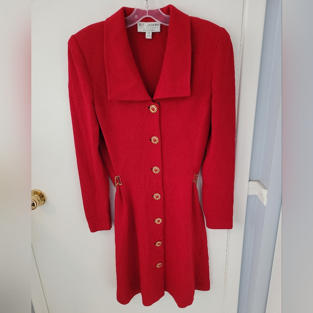 St. John with Mary Gray Rare Vintage Red Dress